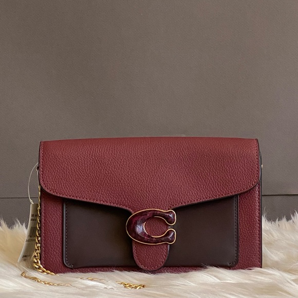 C4203 - Coach Tabby Chain Clutch in Colorblock with Snakeskin Detail - Picture 1 of 13